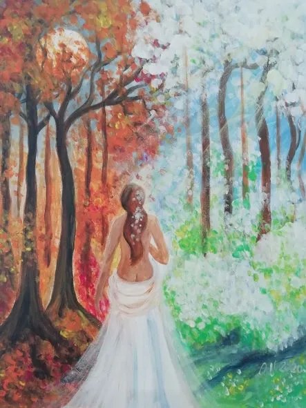 Celá/ The Whole
pro přijetí temnoty i světla v sobě,
probuzení posvátného ženství 40×50 (akryl na plátně)