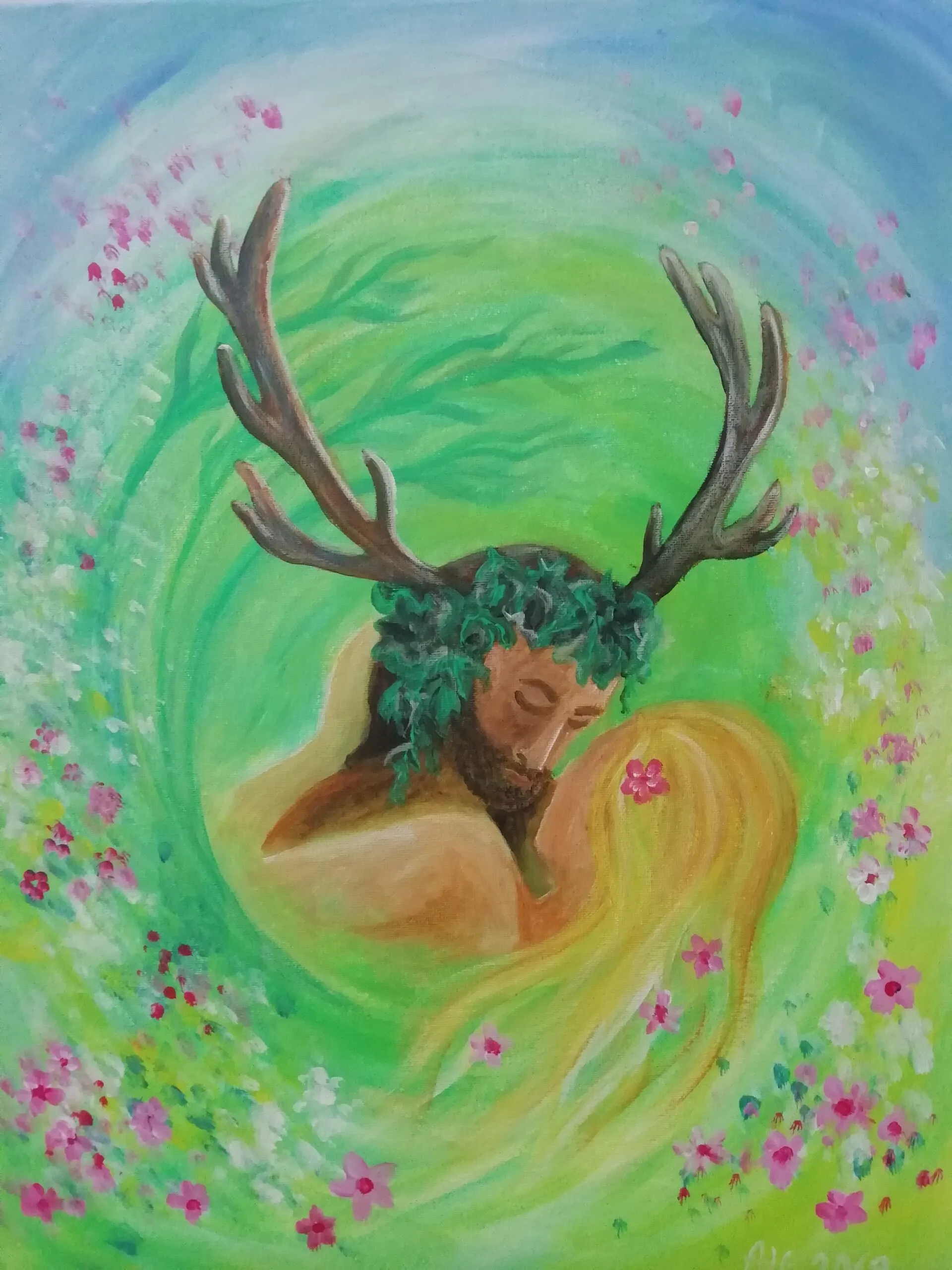 Keltský Beltane – oslava lásky a sexuality (30.4.-1.5.)
40×50 (akryl na plátně)